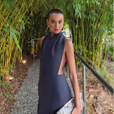 TOJHA (steele grey/blue) Dova halter maxi