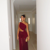 DECONDUARTE (burgundy) Paradiso lace maxi