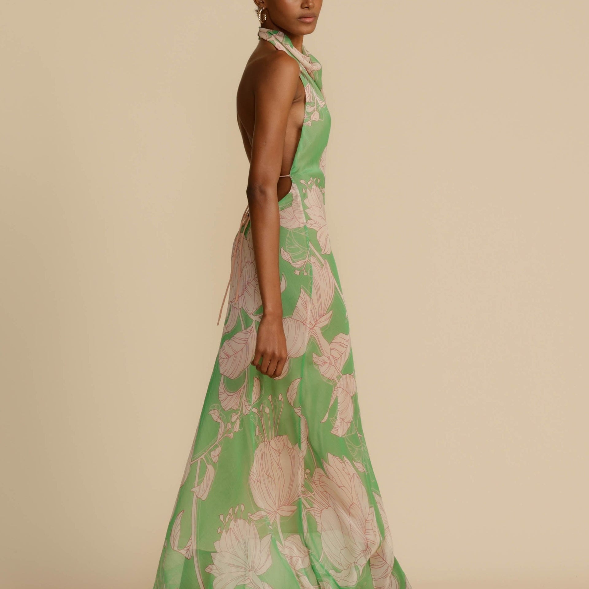 ARCINA ORI (green/baby pink) Josefine halter gown | Rent My Style Boutique ARCINA ORI (green/baby pink) Josefine halter gown | Rent My Style Boutique