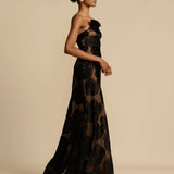 ARCINA ORI (black lace) Marcella one shoulder maxi