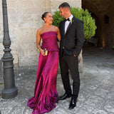 LIDEE (sangria plum glitter) Maya pleated gown
