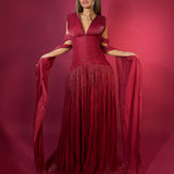 CUSTOM MADE (red) halter gown