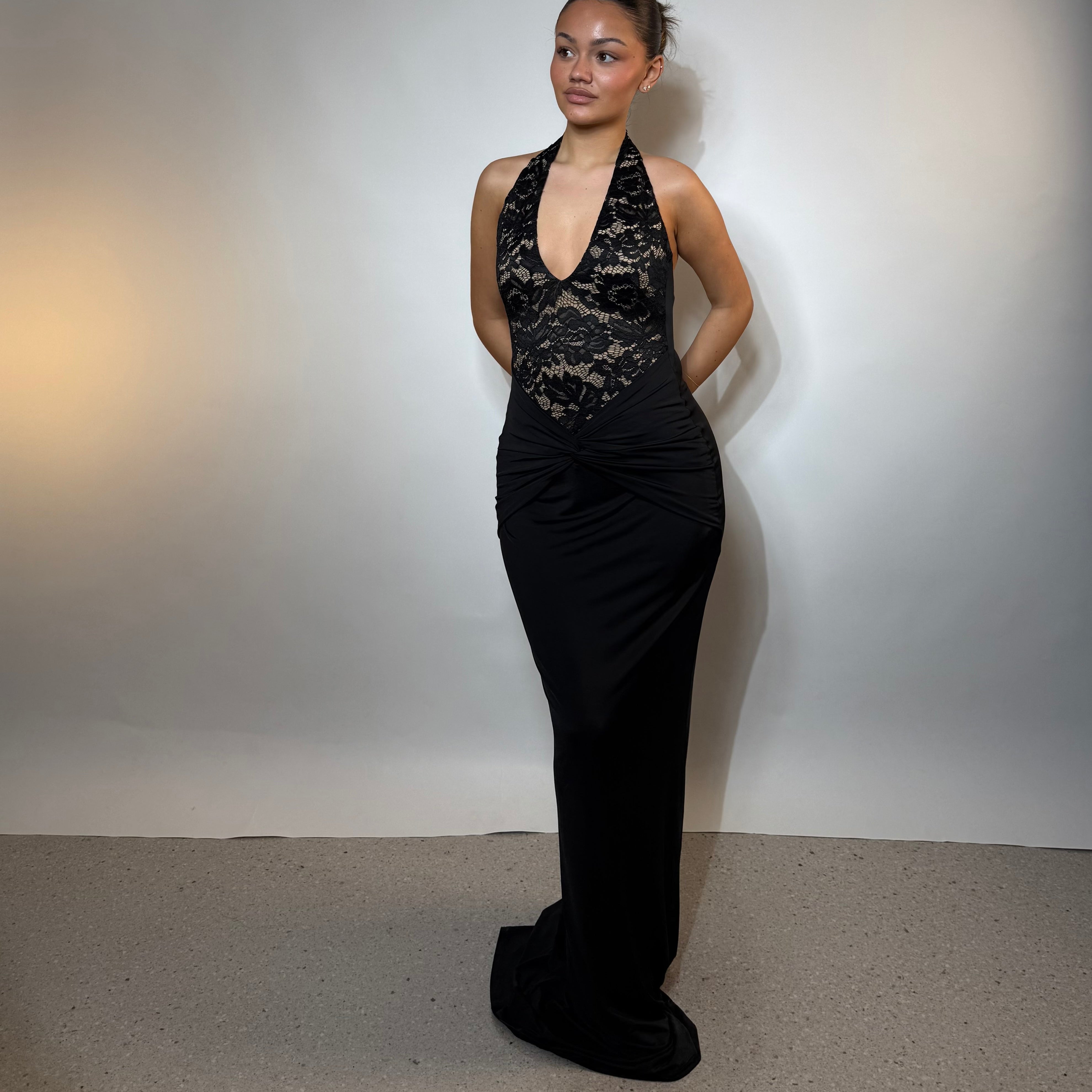 NOOKIE (black/lace) Lennox halter maxi | Rent My Style Boutique NOOKIE (black/lace) Lennox halter maxi | Rent My Style Boutique