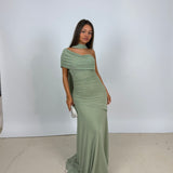 BY NICOLA (green) Fiesta off shoulder maxi