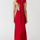 MISHA (red) EVIANNA GOWN high neck bow