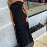 ACLER (black) Esherly pleated maxi