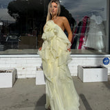 AJE (yellow) Pandorea halter neck maxi