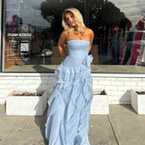 AJE (blue) Canyon peach corset maxi