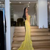 FJOLLA HAXHISMAJLI (yellow) Elly Swarovski Crystal Gown