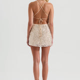 SYDNEY LANE (silver) Crystal quartz halter mini