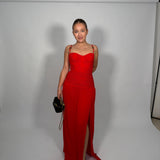 MANNING CARTELL (red) Double Time Pleat gown
