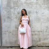 MESHKI (pink) Candy halter A-line midi