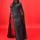 HUONG (black) Lynette cape maxi
