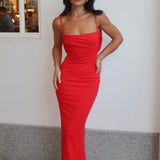 EFFIE KATS (red) Haviiland drape backless gown