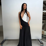 JEFRESEI (black/white) Lara halter maxi