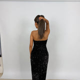TOJHA (black) Harlynne sequin strapless maxi