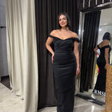 RACHEL GILBERT (black) Asha off the shoulder gown