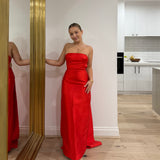 EFFIE KATS (red) Zahara strapless midi