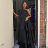 AJE (black) Selestia frill gown