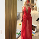 BEC AND BRIDGE (red) Xanthi V neck maxi