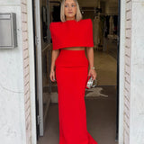 EFFIE KATS (red) Olympia cape and skirt set