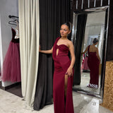 SHE IS OLLA (red) Madeleine one shoulder maxi