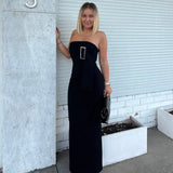 ONE OF OTHERS (black) Bea strapless belt maxi