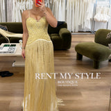 SAHARA (butter yellow) spaghetti strap gown