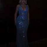 ALBINA DYLA (blue) Golden Mirage CUSTOM Couture Gown
