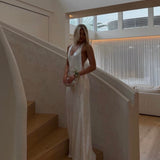 DIO (white) Sequin backless maxi