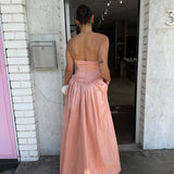 HANSEN AND GRETEL (rosette/peach) Audrey a-line midi