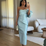 ELIYA THE LABEL (blue) Maisie one shoulder midi