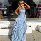 AJE (blue) Canyon peach corset maxi
