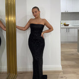 EFFIE KATS (black/sequin) Thalia strapless maxi