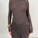 EFFIE KATS (brown) Pia mesh top/skirt set
