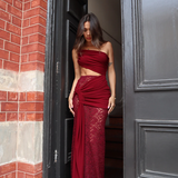 DECONDUARTE (burgundy) Paradiso lace maxi