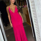 MISHA (hot pink) Inferno gathered maxi