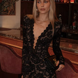NOOKIE (black) Delphine long sleeve lace maxi