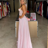 FENITY (pink) Gaia pleated halter maxi