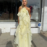 AJE (yellow) Pandorea halter neck maxi