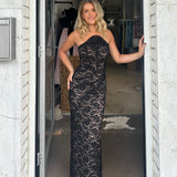 MOSSMAN (black) Lucia lace maxi