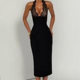 BABYBOO (black) Fiorenza lace midi