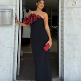 ACLER (black/red) Frant top / Garlands maxi skirt set