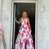 AJE (white/pink) Alani flower midi