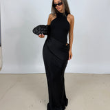 CAMILA COEHLO (black) Estrella high neck gown