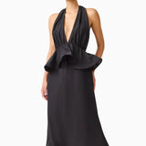 ELLIATT (black) Fiorina halter peplum maxi