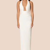 NOOKIE (white) Demi halter maxi