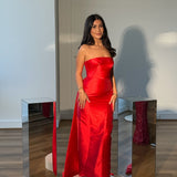 EFFIE KATS (red) Alba Satin Maxi