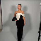 RACHEL GILBERT (black/white) bow Kace gown
