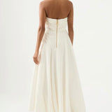 AJE (white) Mika draped halter maxi